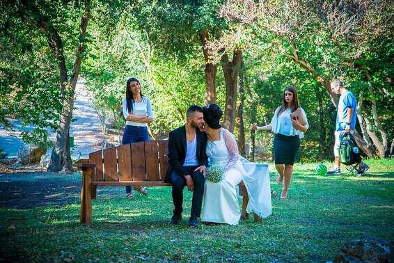 חתונה בגן לאומי בית שערים לפני תקופת הקורונה // צילום: רשות הטבע והגנים